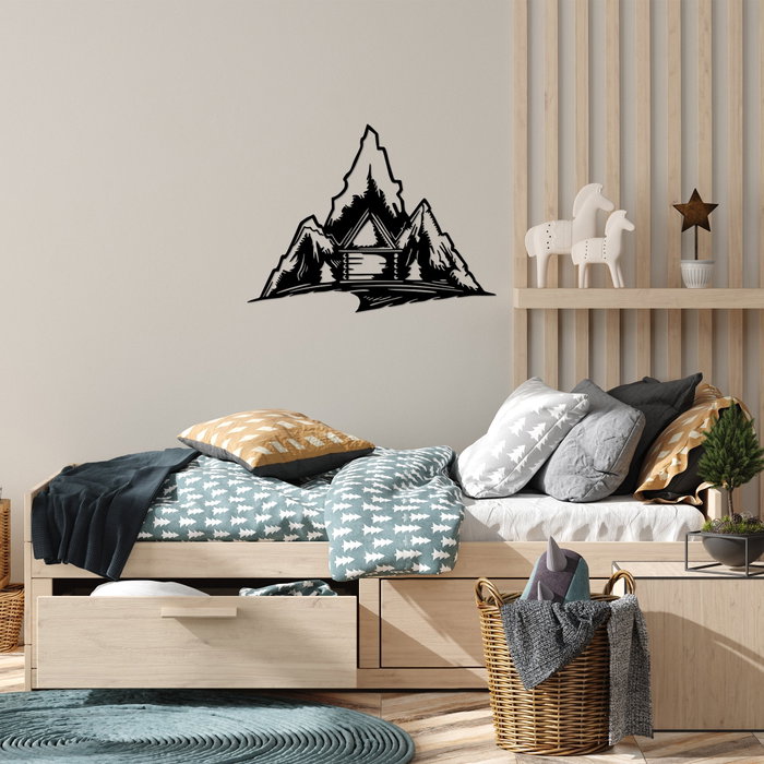 Wallity Everest Escultura de Pared de Metal Negra